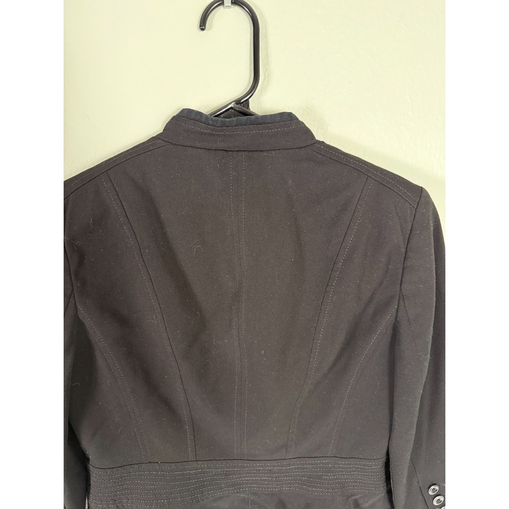 White House Black Market Blazer Jacket Black Cropped Career Women sz 4 - Picture 5 of 5